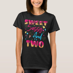 Sweet Sassy und zwei 2. Geburtstag Doughnut 2 Jahr T-Shirt