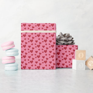 Sweet Scatter Hearts - Candy Pink & Rot Geschenkpapier