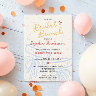 Sweet Script Coquette Bow Brautparty Brunch Einladung