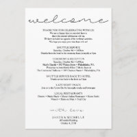 Sweet Script Wedding Itinerary - Begrüßung