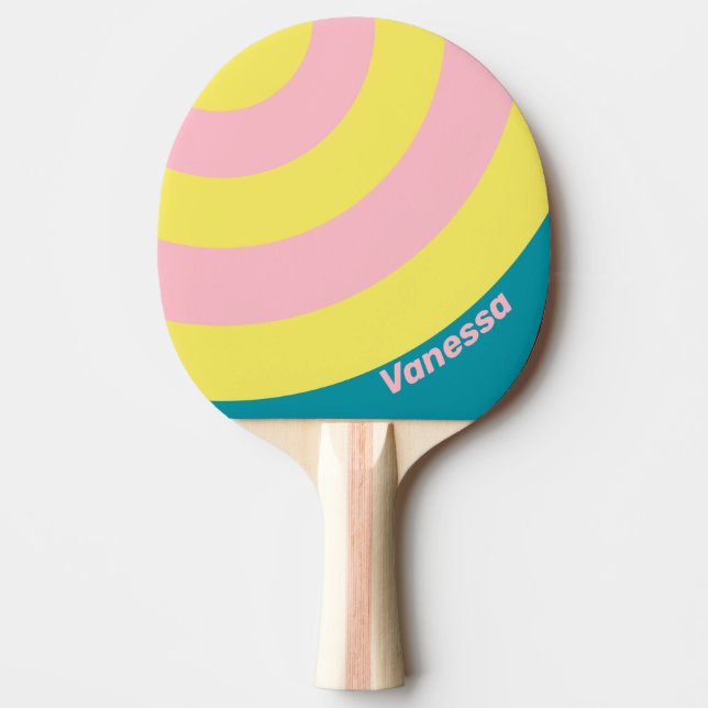 Sweet Sea Kiss Circle Stripe with Name Tischtennis Schläger (Vorderseite)