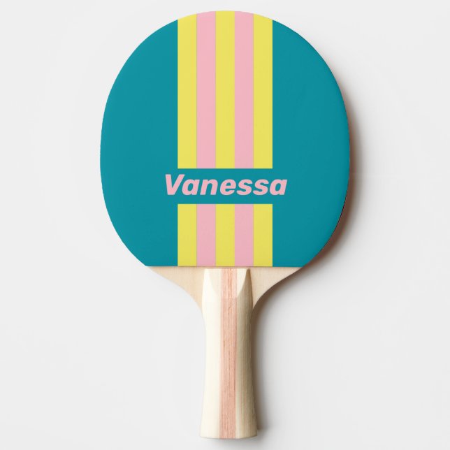 Sweet Sea Kiss Pin Striped with Name Tischtennis Schläger (Vorderseite)