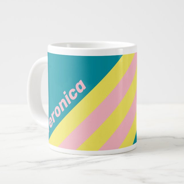 Sweet Sea Kiss Stripes with Name Jumbo-Tasse (Vorderseite Links)