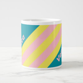Sweet Sea Kiss Stripes with Name Jumbo-Tasse