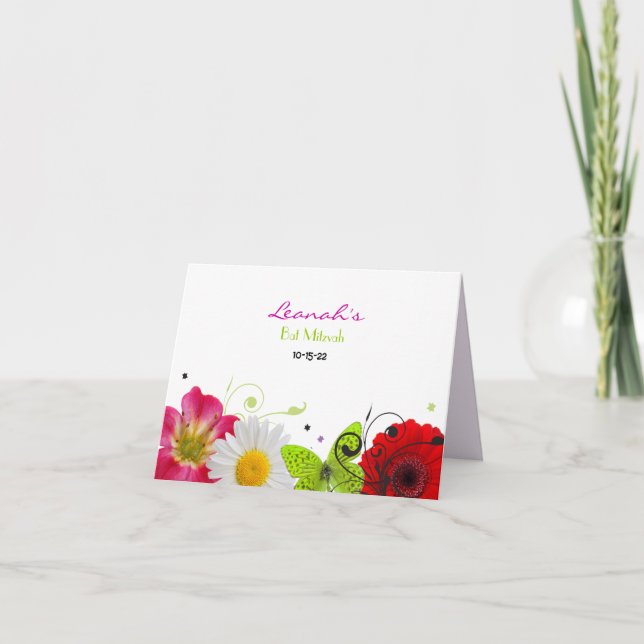 SWEET SENCES Bat Mitzvah Danke Karte (Vorderseite)