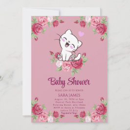 Sweet Serenity Kitten Baby Shower Invitation Einladung