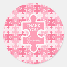 Sweet Shade of Pink Puzzles Runder Aufkleber
