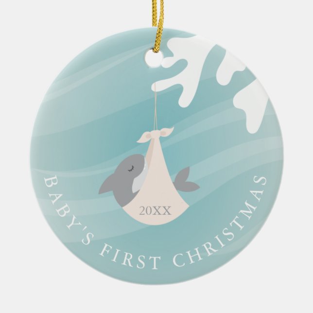 Sweet Shark Baby Keramik Ornament (Vorne)