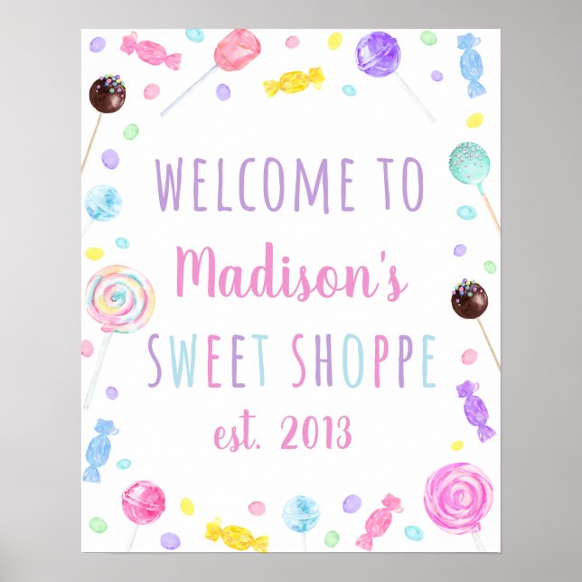 Sweet Shop Candy Geburtstag Willkommen Poster (Vorne)