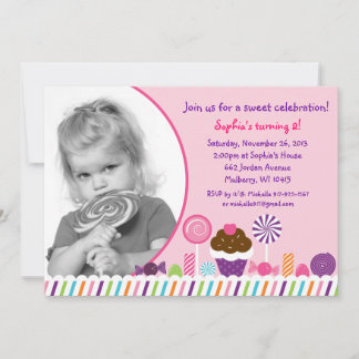 Sweet Shop Candy Girls Foto Geburtstag Einladung