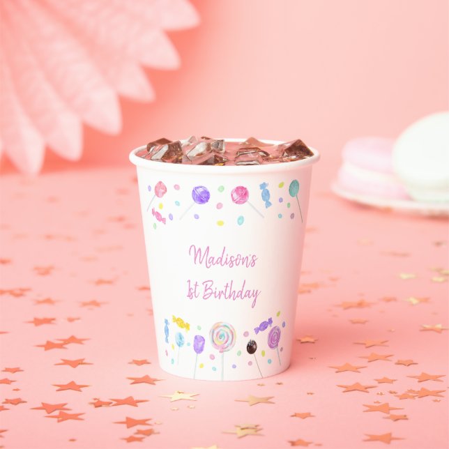 Sweet Shop Lollipop Candy Birthday Pappbecher (Insitu)