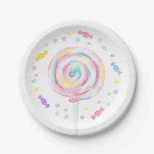 Sweet Shop Lollipop Candy Birthday Pappteller