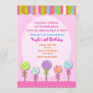 Sweet Shoppe Candyland zum Geburtstag Einladung