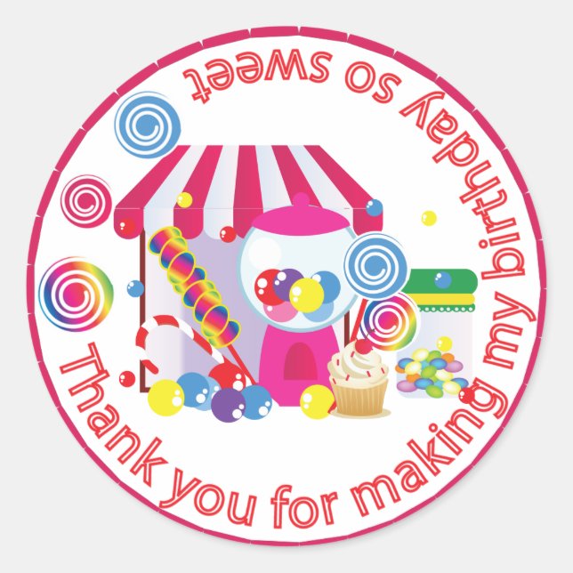 Sweet Shoppe Runder Aufkleber (Vorderseite)