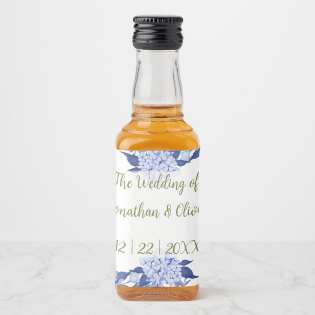 Sweet Shower Spring purple Floral Wedding Alkoholflaschenetikett (Vorderseite)