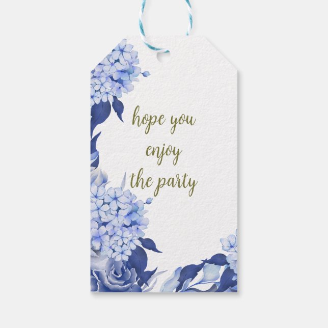 Sweet Shower Spring purple Floral Wedding Geschenkanhänger (Rückseite)