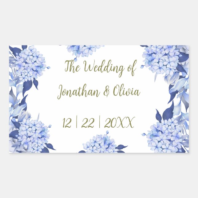 Sweet Shower Spring purple Floral Wedding Rechteckiger Aufkleber (Vorderseite)