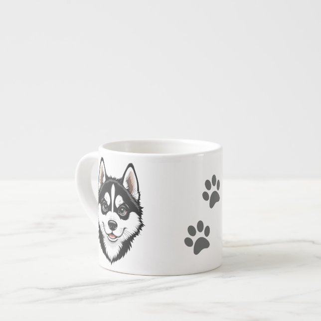 Sweet Siberian Husky Puppy Espressotasse (Vorderseite Links)