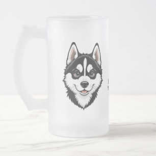 Sweet Siberian Husky Puppy Mattglas Bierglas