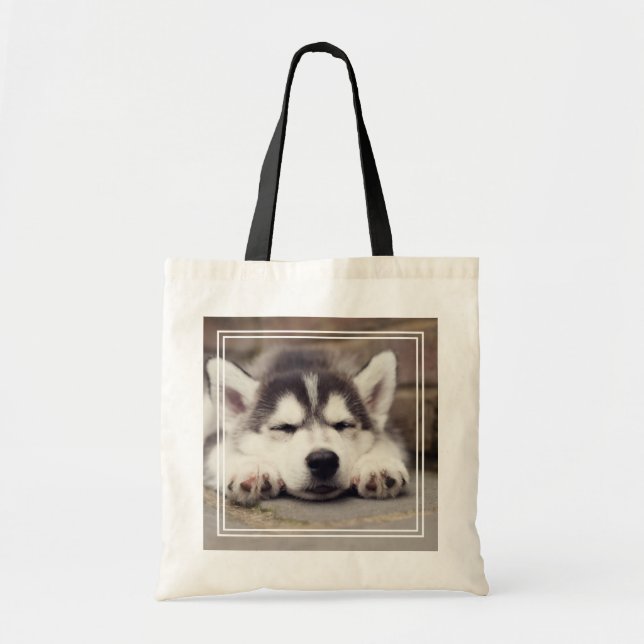 Sweet Siberian Husky Puppy Tragetasche (Vorne)