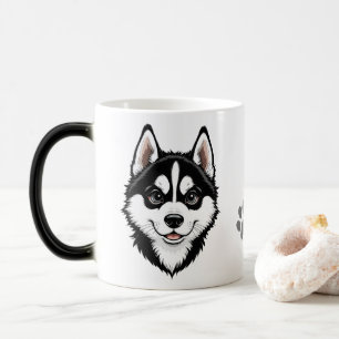 Sweet Siberian Husky Puppy Verwandlungstasse