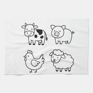 Sweet & Simple Farm Animal Outlines Geschirrtuch