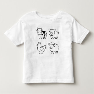 Sweet & Simple Farm Animal Outlines T-Shirt