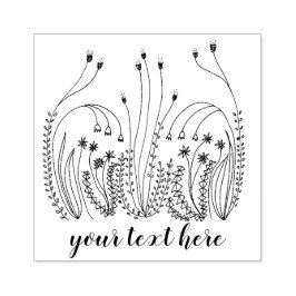 Sweet Simple Line Art Blume Meadow CUSTOM Gummistempel
