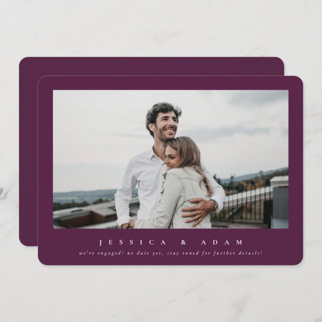 Sweet + Simple Modern Wir sind Verlobt! Single Fot (Vorne/Hinten)