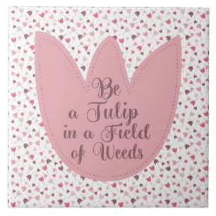 Sweet Simple Pink Tulip Pattern, alle Richtungen Fliese