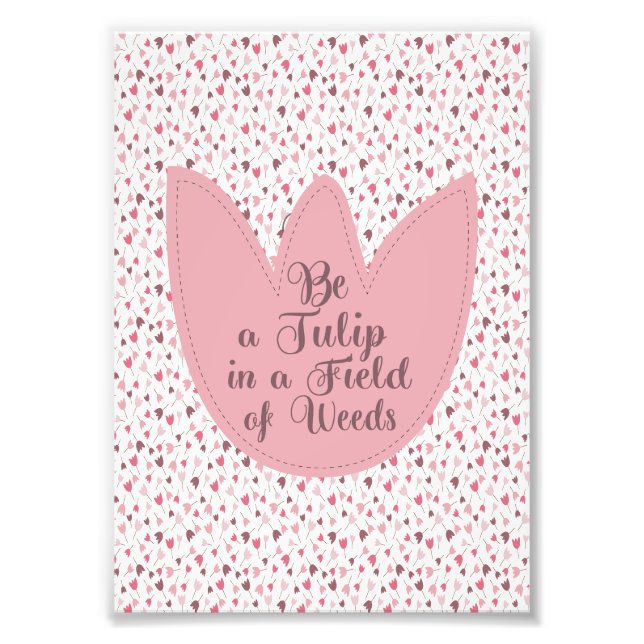 Sweet Simple Pink Tulip Pattern - Alle Richtungen Fotodruck (Vorne)