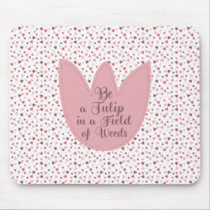 Sweet Simple Pink Tulip Pattern - Alle Richtungen Mousepad