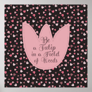 Sweet Simple Pink Tulip Pattern - Alle Richtungen Poster