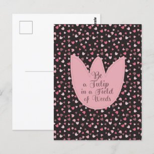 Sweet Simple Pink Tulip Pattern - Alle Richtungen Postkarte
