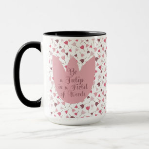Sweet Simple Pink Tulip Pattern, alle Richtungen Tasse