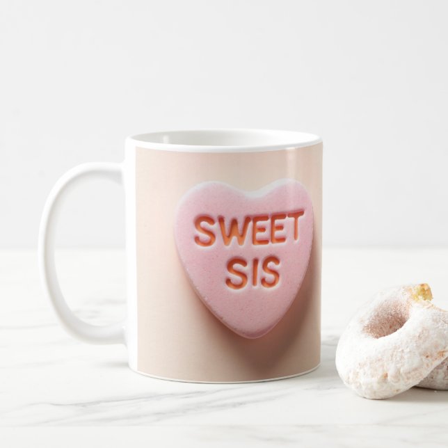 Sweet Sis Candy Heart Kaffeetasse (Mit Donut)