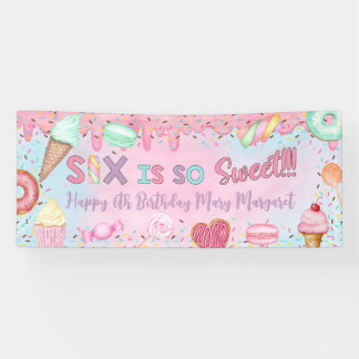 Sweet Six Girl 6. Geburtstagsbanner / Hintergrund Banner