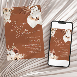 Sweet Sixteen Birthday Einladung 16. Geburtstag