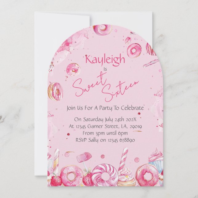 Sweet Sixteen Birthday Party Invitation Einladung (Vorderseite)