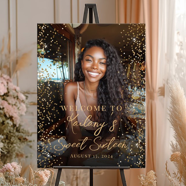 Sweet sixteen birthday photo welcome poster (Von Creator hochgeladen)