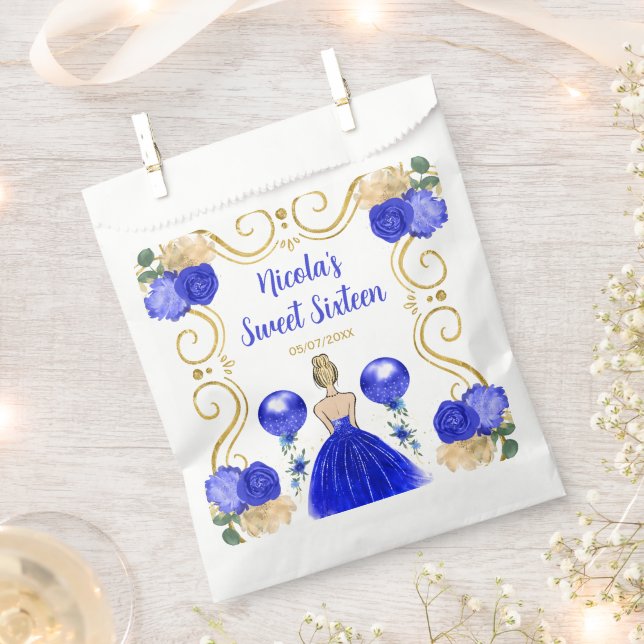 Sweet Sixteen Blonde Princess in Blue Geschenktütchen (Ausgeschnitten)
