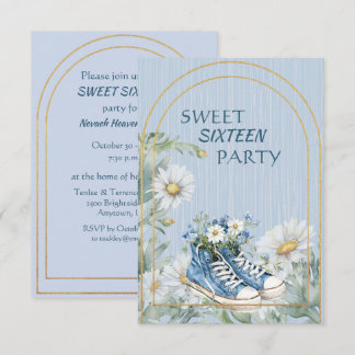 Sweet Sixteen Daughter Birthday Boots Invitation Einladung