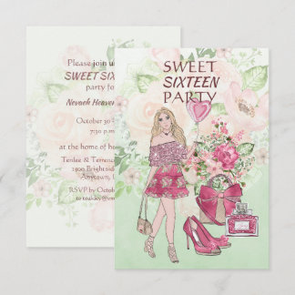 Sweet Sixteen Daughter Birthday Invitation Einladung