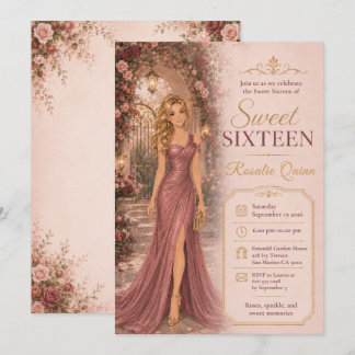 Sweet Sixteen Gartenbogen-Feier Einladung