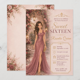 Sweet Sixteen Gartenbogen-Feier Einladung