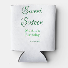 Sweet Sixteen green name date calligraphy boho ret Dosenkühler