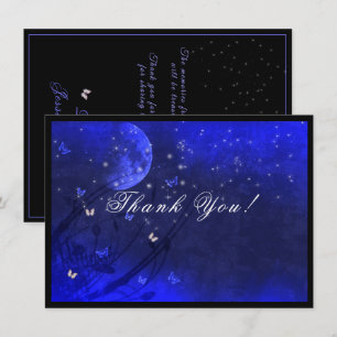Sweet Sixteen Verzauberte Nacht Purpurblau Dankeskarte