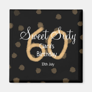 Sweet Sixty hinzufügen Name Datum Geburtstag gelbe Magnet