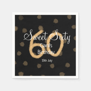 Sweet Sixty hinzufügen Name Datum Geburtstag gelbe Serviette