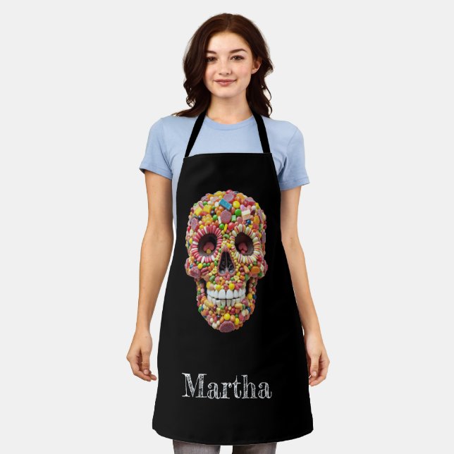 Sweet Skull personalisierte Schürze (Getragen)